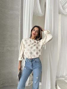 Topshow Stone Lace Detailed Blouse #2