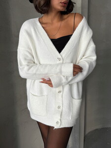 Topshow Ecru Wholesale Knitted Cardigan #4