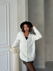 Topshow Ecru Wholesale Knitted Cardigan #2