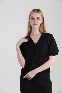 Topshow Black Wholesale Shirt with Laced Back #4