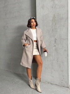 Topshow Stone Cashmere Long Wholesale Coat #3