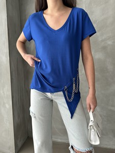 Topshow Saks V-Neck Chain Wholesale Blouse #4