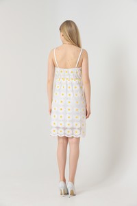 Topshow Cream Daisy Patterned Wholesale Dress #5