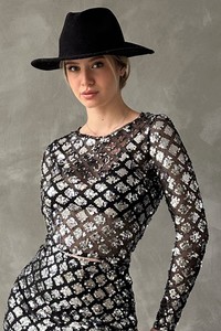 Topshow Black Silver Scaly blouse #2