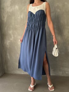 Topshow Indigo Strappy Full-Length Dress #2