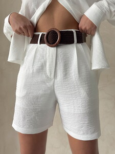 Topshow Cream Belted Wholesale Shorts #4