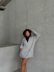 Topshow Gray Wholesale Knitted Cardigan #3