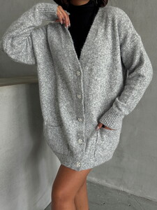 Topshow Gray Wholesale Knitted Cardigan #4