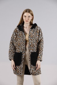 Topshow Leopard Wholesale Coat with Zipper Pockets #4