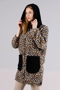 Topshow Leopard Wholesale Coat with Zipper Pockets #1