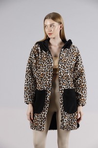 Topshow Leopard Wholesale Coat with Zipper Pockets #3