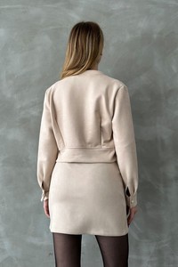 Topshow stone suede crop coat #5