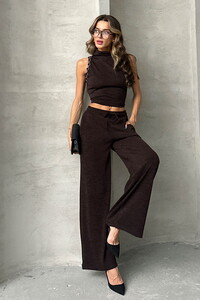 Topshow Burgundy Knitwear Trousers #1