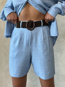 Topshow Blue Belted Wholesale Shorts #4