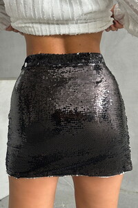 Topshow Black Silver Sequin Wholesale Skirt #3