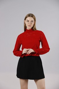 Topshow red black blouse #4