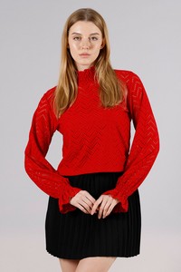 Topshow red black blouse #1