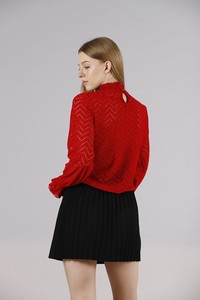 Topshow red black blouse #5