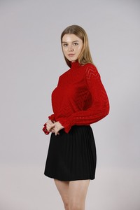 Topshow red black blouse #2