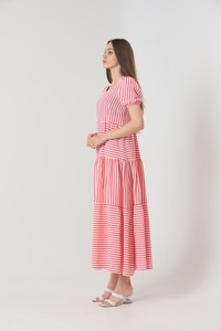 Topshow Fuchsia Striped Long Wholesale Dress #2