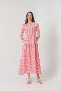 Topshow Fuchsia Striped Long Wholesale Dress #3