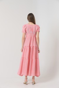 Topshow Fuchsia Striped Long Wholesale Dress #5