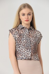 Topshow Small Leopard Zero Sleeve Wholesale Shirts #1