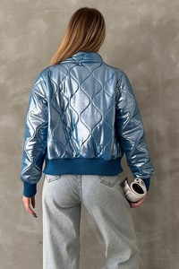 Topshow Blue Shiny Quilted Wholesale Coat #5