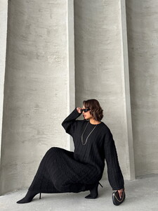 Topshow Black Wholesale Knitwear Dress #3