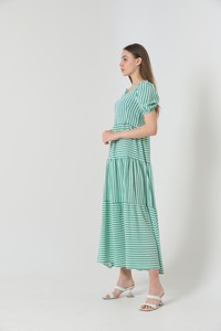 Topshow Emerald Striped Long Wholesale Dress #4