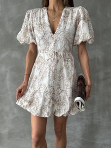 Topshow Cream Embroidered Wholesale Dress #4