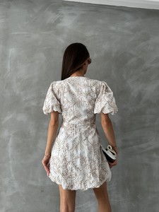 Topshow Cream Embroidered Wholesale Dress #5