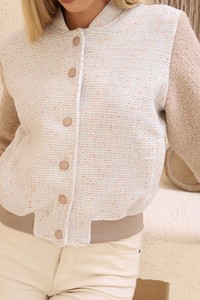 Topshow Cream Buttoned Stitched Wholesale Jacket #4