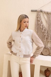 Topshow Cream Buttoned Stitched Wholesale Jacket #3