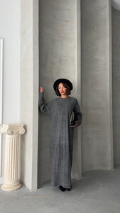 Topshow Anthracite Wholesale Knitwear Dress #3