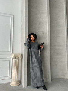 Topshow Anthracite Wholesale Knitwear Dress #5