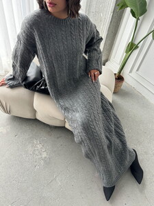 Topshow Anthracite Wholesale Knitwear Dress #4