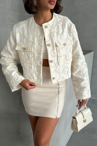 Topshow Cream Embroidered Wholesale Jacket #4