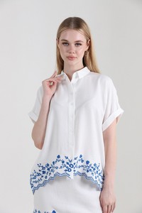 Topshow Cream Skirt Embroidered Wholesale Shirt #2