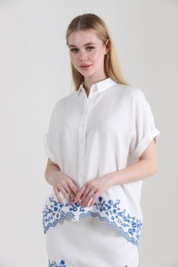 Topshow Cream Skirt Embroidered Wholesale Shirt #3