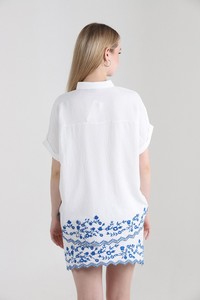 Topshow Cream Skirt Embroidered Wholesale Shirt #5