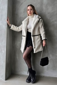 Topshow Khaki sides strip coat #1