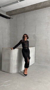 Topshow Black Sequin Money Sequin Wholesale Blouse #2