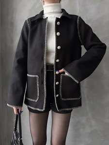 Topshow Black Stone Side Stitched Wholesale Jacket #4