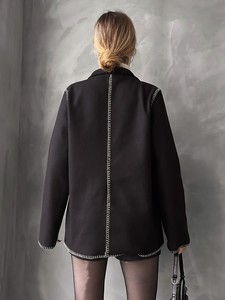 Topshow Black Stone Side Stitched Wholesale Jacket #5