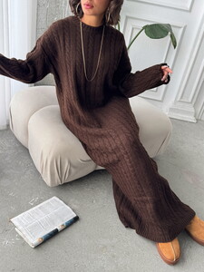 Topshow Brown Wholesale Knitwear Dress #4