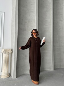 Topshow Brown Wholesale Knitwear Dress #3