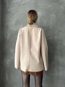 Topshow Stone Camel Wholesale Jacket with Side Stitching #5