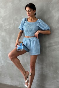 Topshow Blue Striped Shorts #3