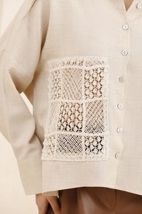 Topshow Stone Lace Detailed Wholesale Shirts #4